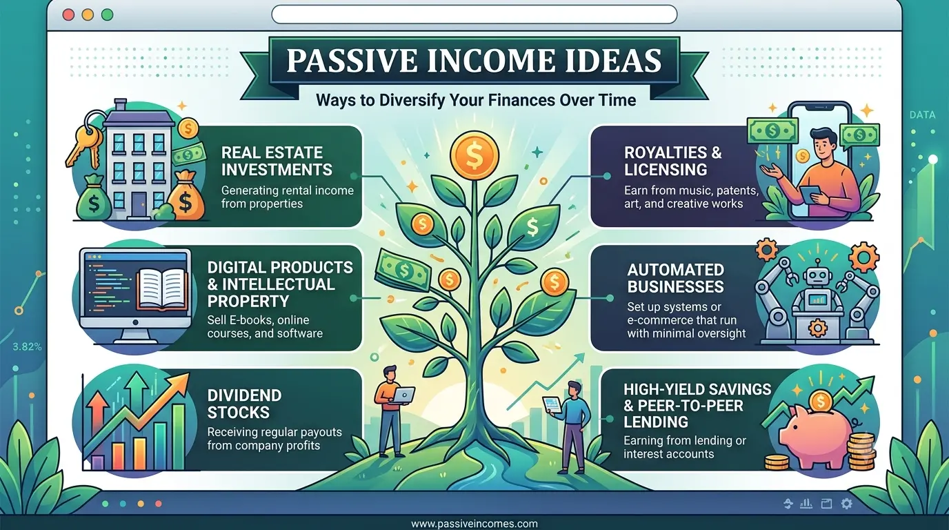 Passive Income Ideas: Ways to Diversify Your Finances Over Time Thumbnail